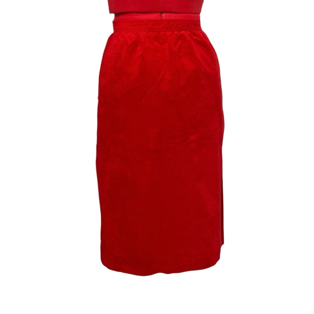 Vintage Blassport Red Ultra Suede Leather Skirt Size S-XS.